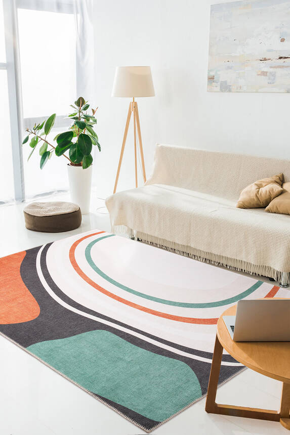 Outlet 140x190 Funk Şönil Dokuma Pamuk Polyester Renkli Halı AL-397 - 1
