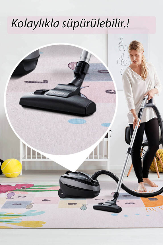 Outlet 140x190 Minor Dokuma Taban Dekoratif Renkli, Seksek Desenli Çocuk Halısı AL-415 - 7