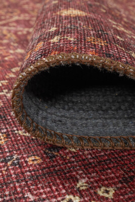 Outlet 140x190 Relic Bordo Vintage Dokulu Geleneksel Desenli Dokuma Tabanlı Şönil Halı AL-477 - 6
