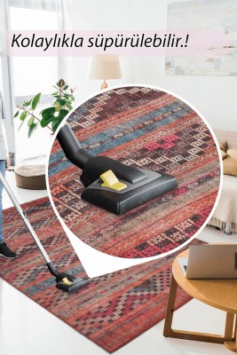 Outlet 140x190 Soul Etnik Desenli Dokuma Taban Dekoratif Renkli Halı AL-226 - 6