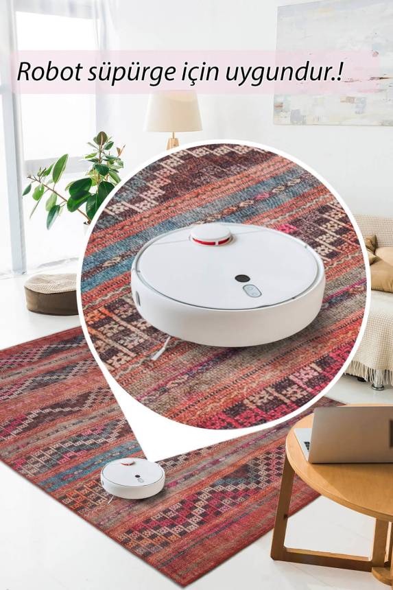Outlet 140x190 Soul Etnik Desenli Dokuma Taban Dekoratif Renkli Halı AL-226 - 5