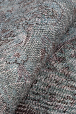 Outlet 150x150 Daire Blues Vintage Desenli Dokuma Taban Dekoratif Yeşil Halı AL-21 - 6