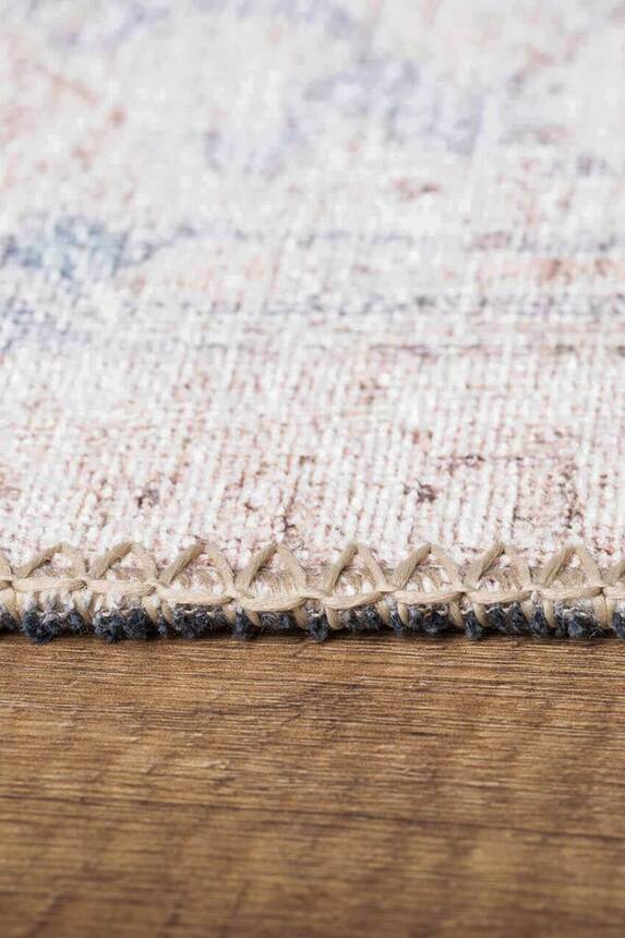 Outlet 150x150 Daire Dorian Eskitme Desenli Dokuma Taban Dekoratif Bej Halı AL-349 - 7