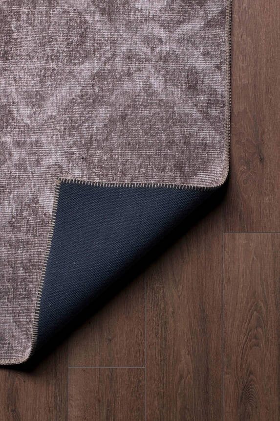 Outlet 150x150 Daire Dorian Eskitme Desenli Dokuma Taban Dekoratif Kahverengi Halı AL-32 - 5