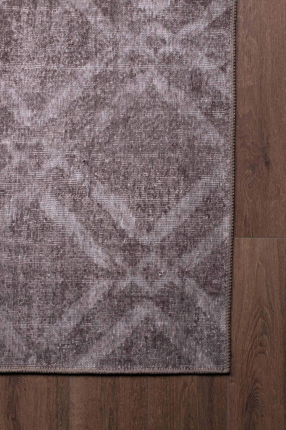 Outlet 150x150 Daire Dorian Eskitme Desenli Dokuma Taban Dekoratif Kahverengi Halı AL-32 - 4