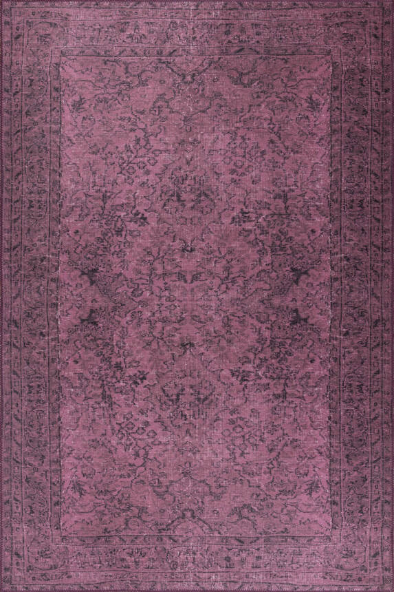 Outlet 150x150 Daire Dorian Eskitme Desenli Dokuma Taban Dekoratif Mor Halı AL-426 - 2