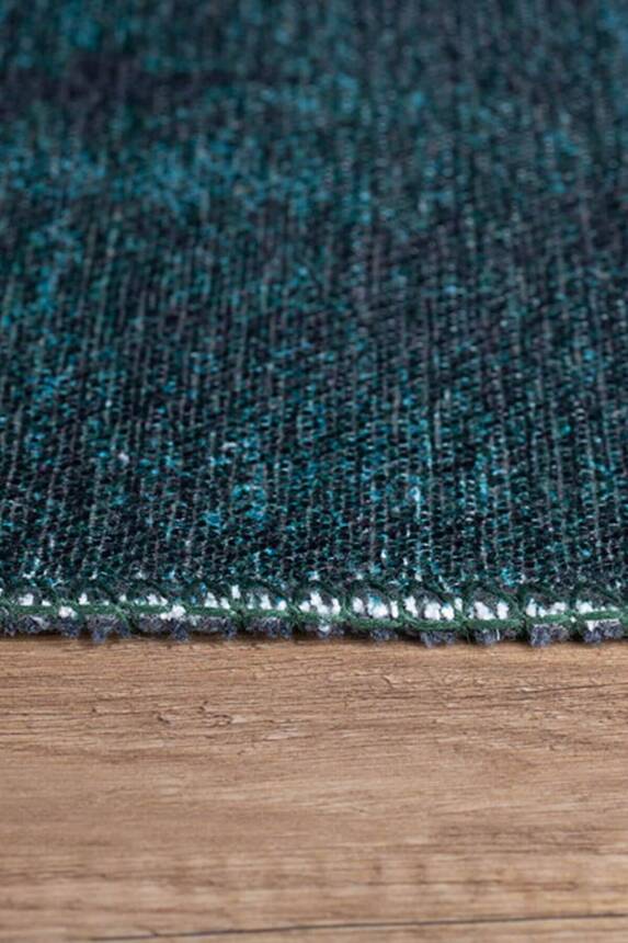 Outlet 150x150 Daire Dorian Eskitme Desenli Dokuma Taban Dekoratif Yeşil Halı AL-186-Y - 6