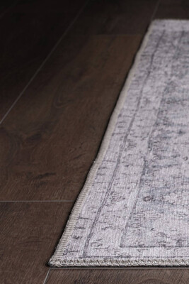 Outlet 150x150 Kare Dorian Eskitme Desenli Dokuma Taban Dekoratif Bej Halı AL-128 - 6