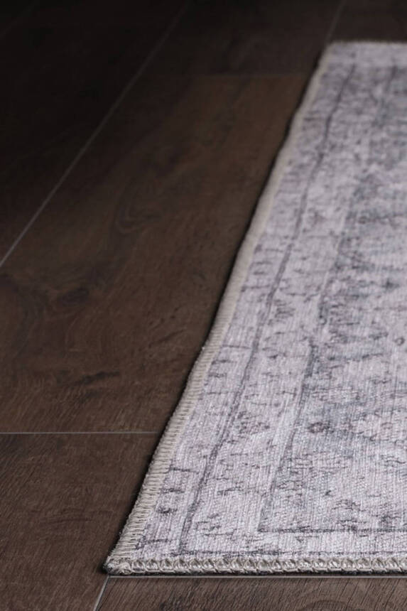 Outlet 150x150 Kare Dorian Eskitme Desenli Dokuma Taban Dekoratif Bej Halı AL-128 - 6