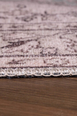 Outlet 150x150 Kare Dorian Eskitme Desenli Dokuma Taban Dekoratif Bej Halı AL-20 - 6