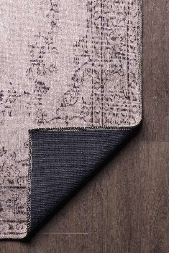 Outlet 150x150 Kare Dorian Eskitme Desenli Dokuma Taban Dekoratif Bej Halı AL-20 - 4