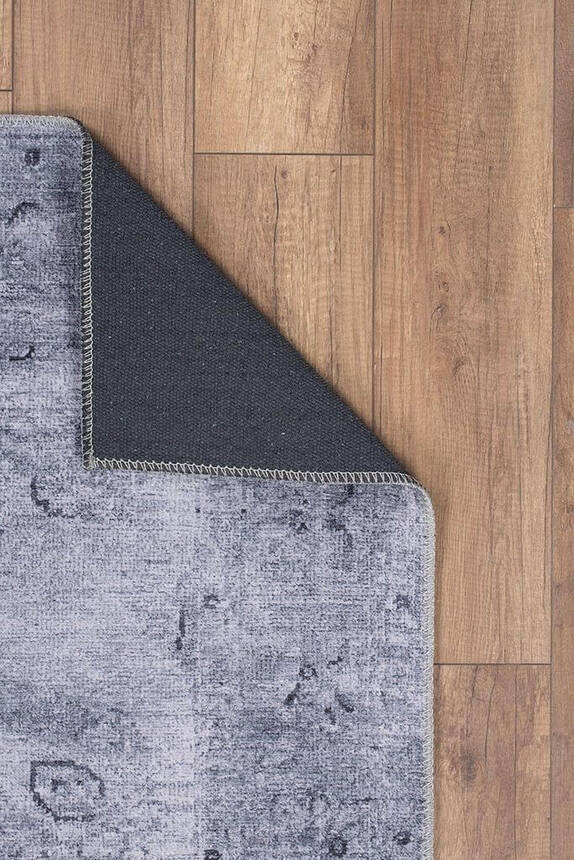 Outlet 150x150 Kare Dorian Eskitme Desenli Dokuma Taban Dekoratif Gri Halı AL-166 - 4