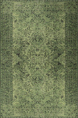 Outlet 150x150 Kare Dorian Eskitme Desenli Dokuma Taban Dekoratif Yeşil Halı AL-423 - 2