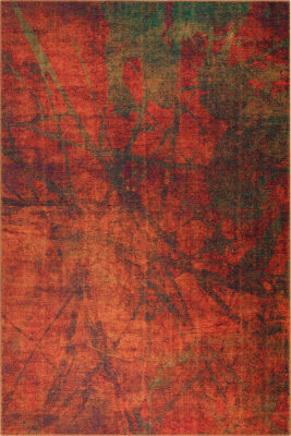 Outlet 150x150 Kare Fusion Modern Dokuma Taban Dekoratif Turuncu Halı AL-09 - 2