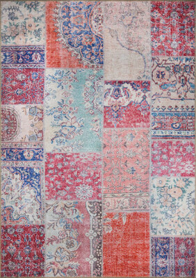 Outlet 150x150 Kare Jazz Patchwork Desenli Dokuma Taban Dekoratif Renkli Halı AL-82 - 2