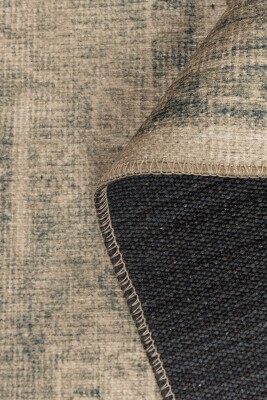 Outlet 150x150 Kare Relic Bej Vintage Dokulu Klasik Desenli Dokuma Tabanlı Şönil Halı AL-514 - 5