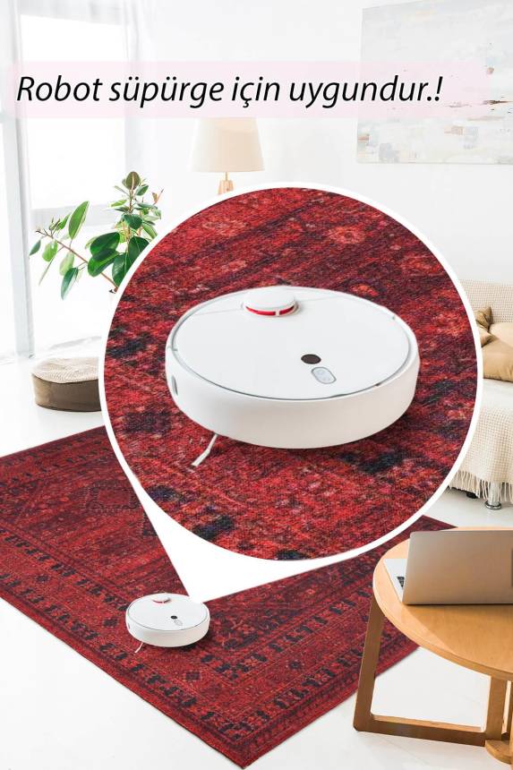 Outlet 150x150 Kare Soul Etnik Desenli Dokuma Taban Dekoratif Kırmızı Halı AL-219 - 5