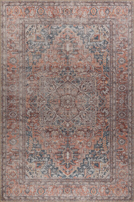 Outlet 150x230 Blues Vintage Desenli Dokuma Taban Kahverengi Halı AL-436 - 2