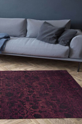Outlet 150x230 Dorian Eskitme Desenli Dokuma Taban Dekoratif Mor Halı AL-186-MR - Artloop