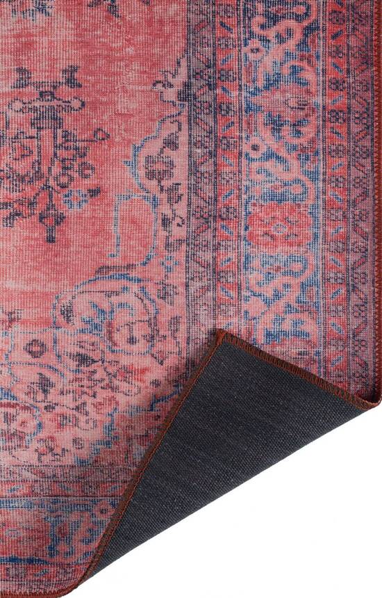Outlet 150x230 Dorian Eskitme Desenli Dokuma Taban Dekoratif Pembe Halı AL-90 - 4