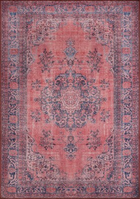 Outlet 150x230 Dorian Eskitme Desenli Dokuma Taban Dekoratif Pembe Halı AL-90 - Artloop