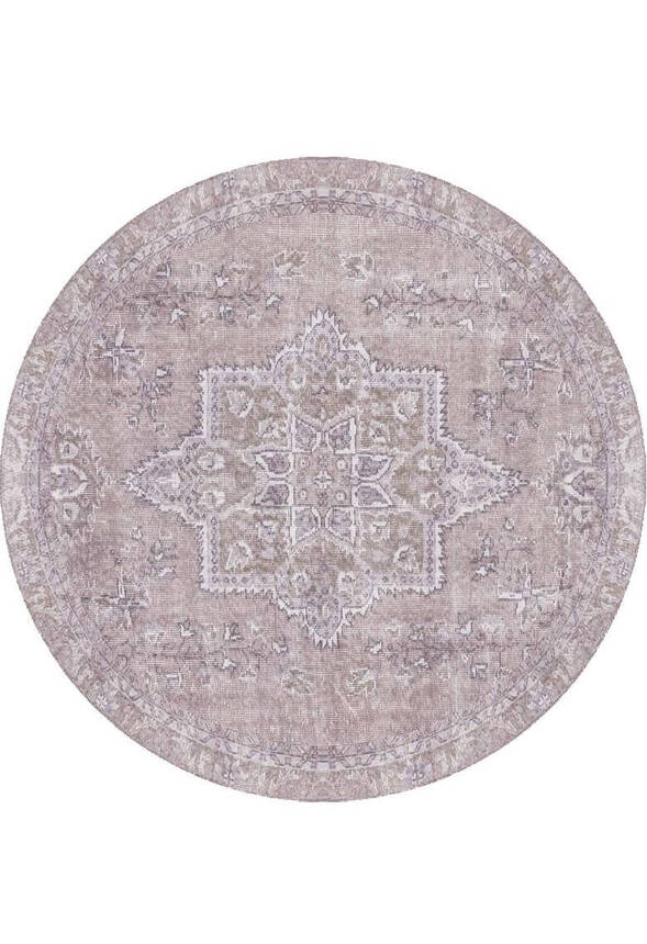 Outlet 150x230 Dorian Eskitme Desenli Dokuma Taban Dekoratif Pembe / Pudra Halı AL-91 - 4