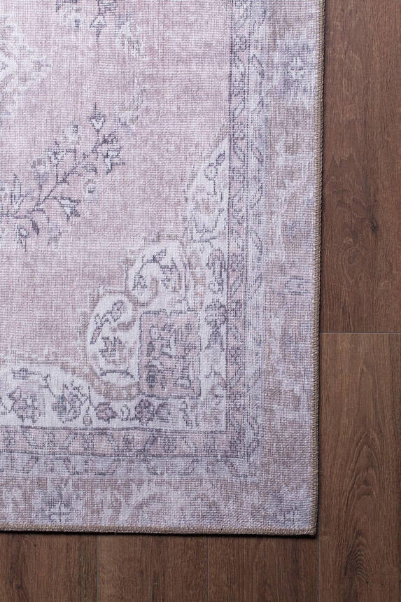 Outlet 150x230 Dorian Eskitme Desenli Dokuma Taban Dekoratif Pembe / Pudra Halı AL-91 - 5