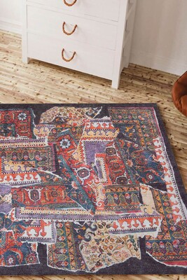 Outlet 150x230 Dorian Eskitme Desenli Dokuma Taban Dekoratif Renkli Halı AL-364 - 1