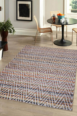Outlet 150x230 Dorian Modern Desenli Dokuma Taban Dekoratif Renkli Halı AL-260 - 5