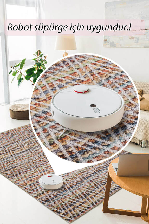 Outlet 150x230 Dorian Modern Desenli Dokuma Taban Dekoratif Renkli Halı AL-260 - 12