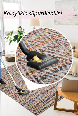Outlet 150x230 Dorian Modern Desenli Dokuma Taban Dekoratif Renkli Halı AL-260 - 7