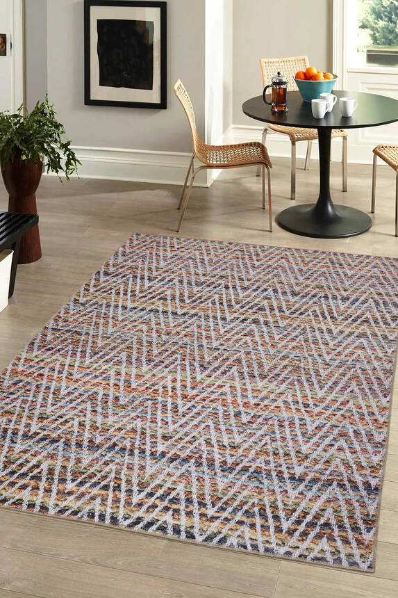 Outlet 150x230 Dorian Modern Desenli Dokuma Taban Dekoratif Renkli Halı AL-260 - 3