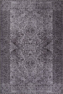 Outlet 150x230 Folk Eskitme Desenli Dokuma Taban Dekoratif Gri Halı BA-29 - 2