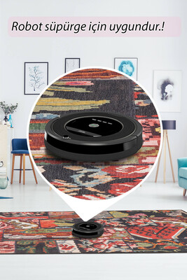 Outlet 150x230 Folk Patchwork Karabağ Desenli Dokuma Taban Dekoratif Renkli Halı BA-10 - 6