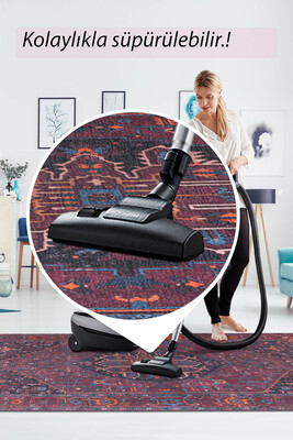 Outlet 150x230 Folk Vintage Desenli Dokuma Taban Dekoratif Bordo Halı BA-18 - 7