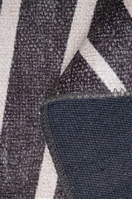 Outlet 150x230 Funk Şönil Dokuma Pamuk Polyester Siyah Halı AL-421 - 5