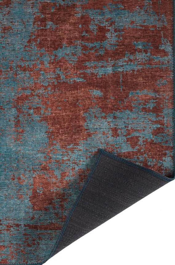 Outlet 150x230 Fusion Modern Dokuma Taban Dekoratif Turkuaz Halı AL-04 - 4