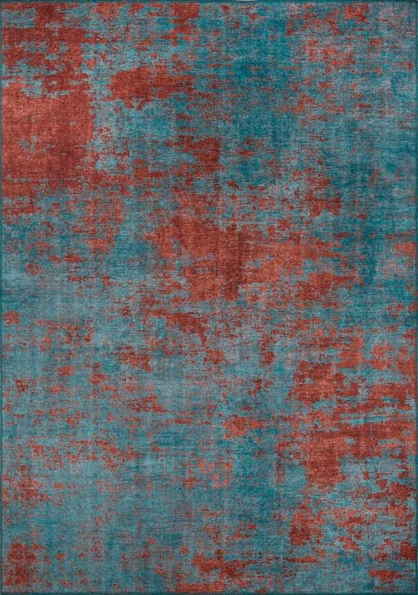 Outlet 150x230 Fusion Modern Dokuma Taban Dekoratif Turkuaz Halı AL-04 - 1