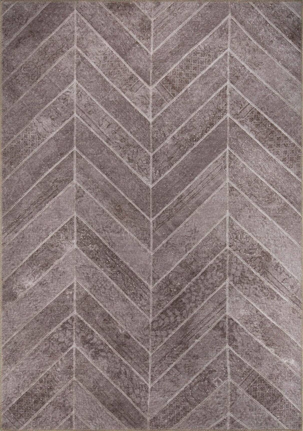 Outlet 150x230 Jazz Patchwork Desenli Dokuma Taban Dekoratif Kahverengi Halı AL-50 - 1