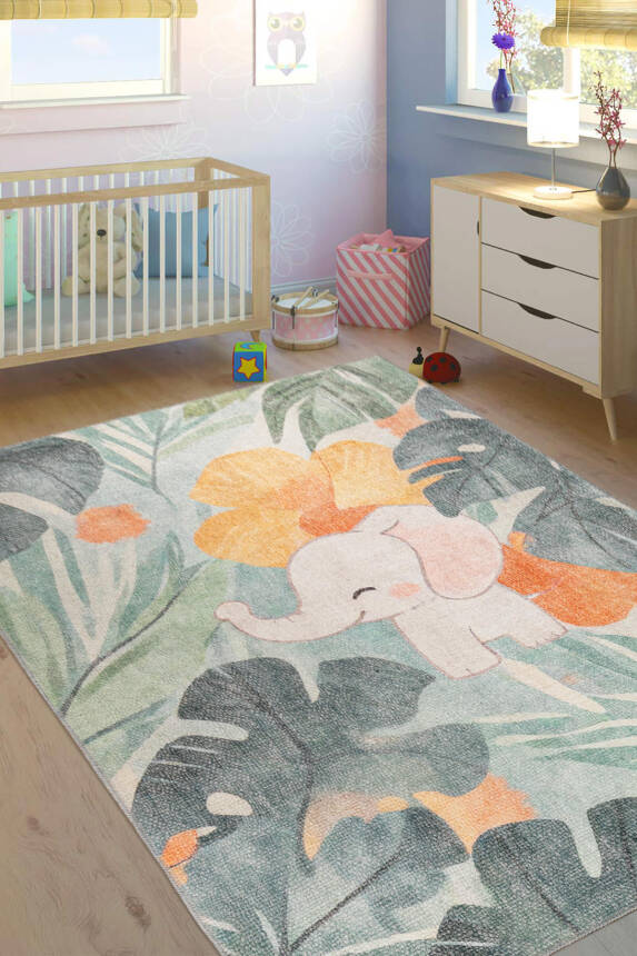 Outlet 150x230 Minor Fil Desenli Dokuma Taban Dekoratif Çocuk Odası Halısı AL-435 - 1