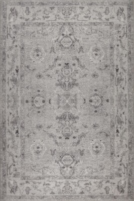 Outlet 150x230 Relic Gri Vintage Dokulu Klasik Desenli Dokuma Tabanlı Şönil Halı AL-509 - 2