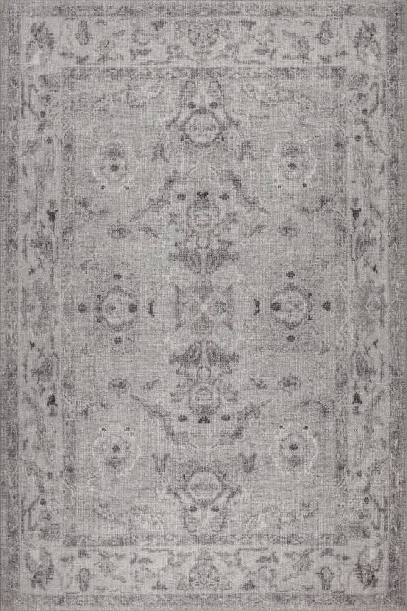 Outlet 150x230 Relic Gri Vintage Dokulu Klasik Desenli Dokuma Tabanlı Şönil Halı AL-509 - 2