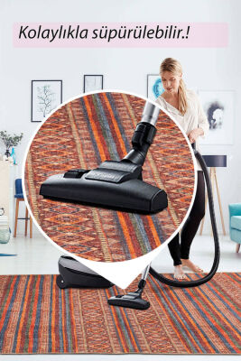 Outlet 150x230 Soul Etnik Desenli Dokuma Taban Dekoratif Kırmızı Halı AL-431 - 7