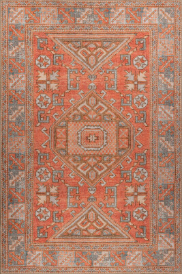 Outlet 150x230 Soul Etnik Desenli Dokuma Taban Dekoratif Kırmızı Halı AL-433 - 3
