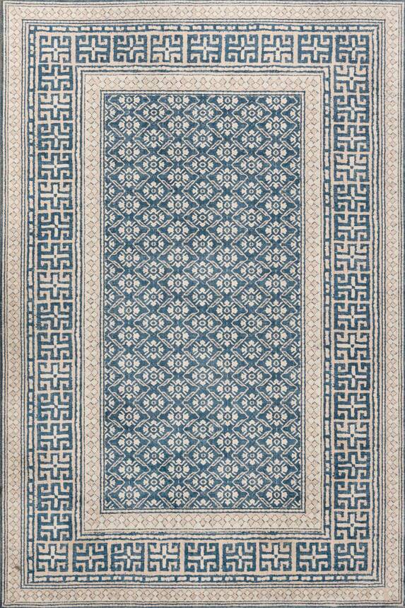 Outlet 160x230 Artloop Fuga Yumuşak Dokulu Mavi Klasik Desenli Halı KA-35 - 2