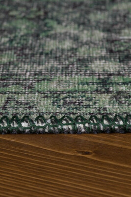 Outlet 210 x 210 Kare Blues Vintage Desenli Dokuma Taban Dekoratif Yeşil Halı AL-139 - 6