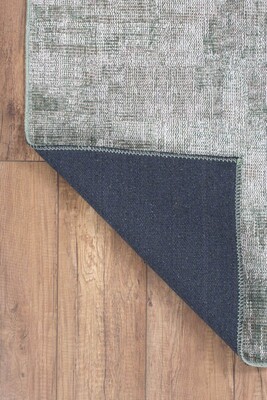 Outlet 210x210 Daire Dorian Eskitme Desenli Dokuma Taban Dekoratif Yeşil Halı AL-204 - 5