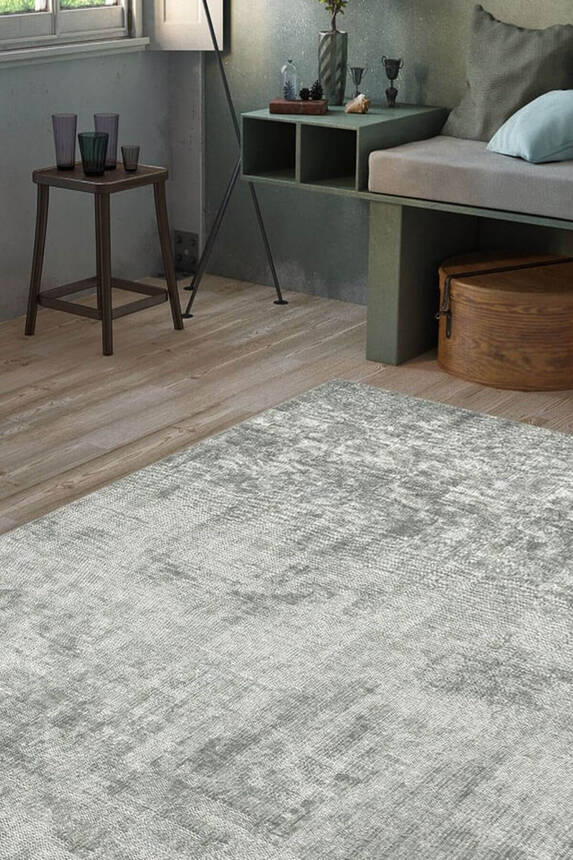 Outlet 210x210 Daire Dorian Eskitme Desenli Dokuma Taban Dekoratif Yeşil Halı AL-204 - 1