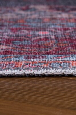Outlet 210x210 Kare Blues Vintage Desenli Dokuma Taban Dekoratif Renkli Halı AL-93 - 7