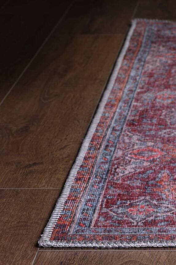 Outlet 210x210 Kare Blues Vintage Desenli Dokuma Taban Dekoratif Renkli Halı AL-93 - 6